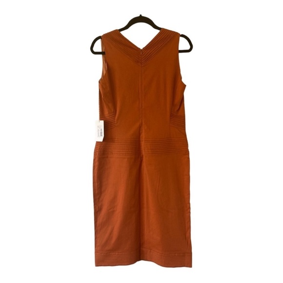 Valentino Roma Dress NWT Deep V Neck with Pleating Detailing in Terracotta - Picture 9 of 9